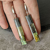Silver earrings with rutile quartz 