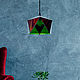 Подвесной витражный светильник зелёный янтарный, Потолочные и подвесные светильники, Магнитогорск,  Фото №1