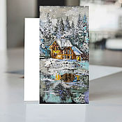 Картины и панно handmade. Livemaster - original item Warm snow, winter oil painting on canvas. Handmade.