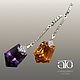 Luxury stylish earrings with clear amethyst and citrine is the author's cut!
