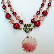 Украшения handmade. Livemaster - original item Set of pearl and crystal in the center of the languid Dawn blush.. Handmade.