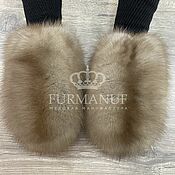 Аксессуары handmade. Livemaster - original item Luxurious mittens with fur of the marten. Handmade.