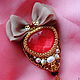 Brooch the Fire of my Heart With silk bow and ruby, Brooches, St. Petersburg,  Фото №1