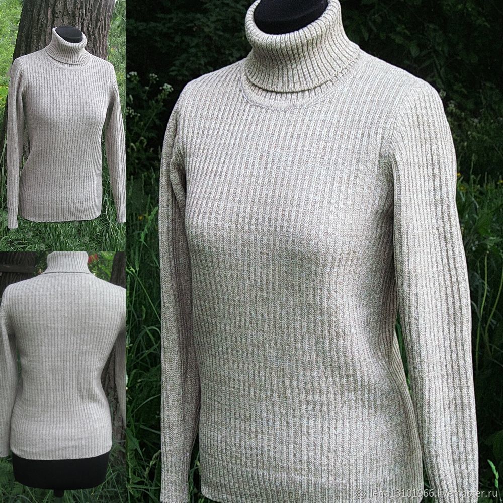 Knitted from flax .Women's turtleneck, Turtleneck Sweaters, Kostroma,  Фото №1