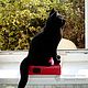 Кот экзот, чёрный котик валяный из шерсти –/ Cat. Войлочная игрушка. Шерстяной Зоопарк Наталья Львова. Ярмарка Мастеров.  Фото №4