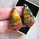 Painting on stone Earrings ' Africa ', Pendants, Moscow,  Фото №1