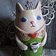 Ваза: "Кошечка в зеленом платье". Вазы. IgraForm керамика. Интернет-магазин Ярмарка Мастеров.  Фото №2