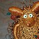 Золотой ежик с коричнево-медными колючками 