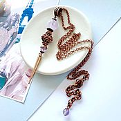 Украшения handmade. Livemaster - original item Amethyst pendant with chain, copper. Handmade.