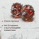 Бусина из стекла нежно лососевого цвета с металлизированным рисунком. Бусины. Елена Баландина лэмпворк. Ярмарка Мастеров.  Фото №6