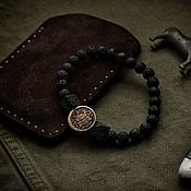 Украшения handmade. Livemaster - original item Samura bracelet made of natural stones and bronze. Handmade.