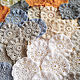 Knitted decor for scrapbooking, 10 crochet napkins, openwork napkin, Scrapbooking Elements, Chelyabinsk,  Фото №1