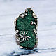 925 sterling silver ring with raw malachite and spider RS0052, Rings, Yerevan,  Фото №1