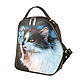 Leather backpack ' cat with a butterfly'. Backpacks. Pelle Volare. Online shopping on My Livemaster.  Фото №2