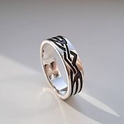 Свадебный салон handmade. Livemaster - original item Ring with blackening 925 silver (Ob33). Handmade.