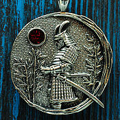 Украшения handmade. Livemaster - original item Samurai of the Rising Sun Pendant, Ninja Silver Pendant. Handmade.
