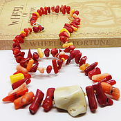 Работы для детей, handmade. Livemaster - original item Coral sea beads 46 cm. Handmade.