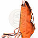 Backpack leather Gray orange. Backpacks. Russian leather Guild. Online shopping on My Livemaster.  Фото №2