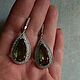 Серьги:Зеленые капли. Серьги классические. Светлана Silver&Jewel. Ярмарка Мастеров.  Фото №4