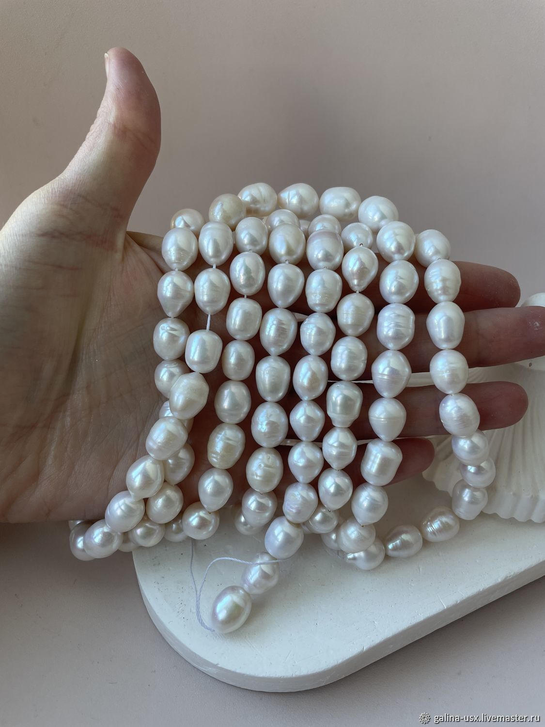 Жемчуг барочный рис крупный 12*10 мм купить в интернет-магазине Ярмарка ...