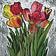  Tulips. Oil pastel on cardboard 30h40 cm, Pictures, Penza,  Фото №1