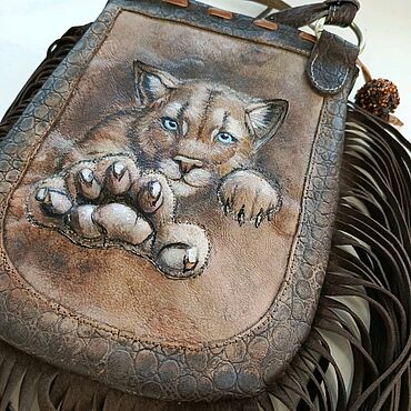 Сумки ручной работы. Ярмарка Мастеров - ручная работа Сумка кожаная " Country cougar". Handmade.
