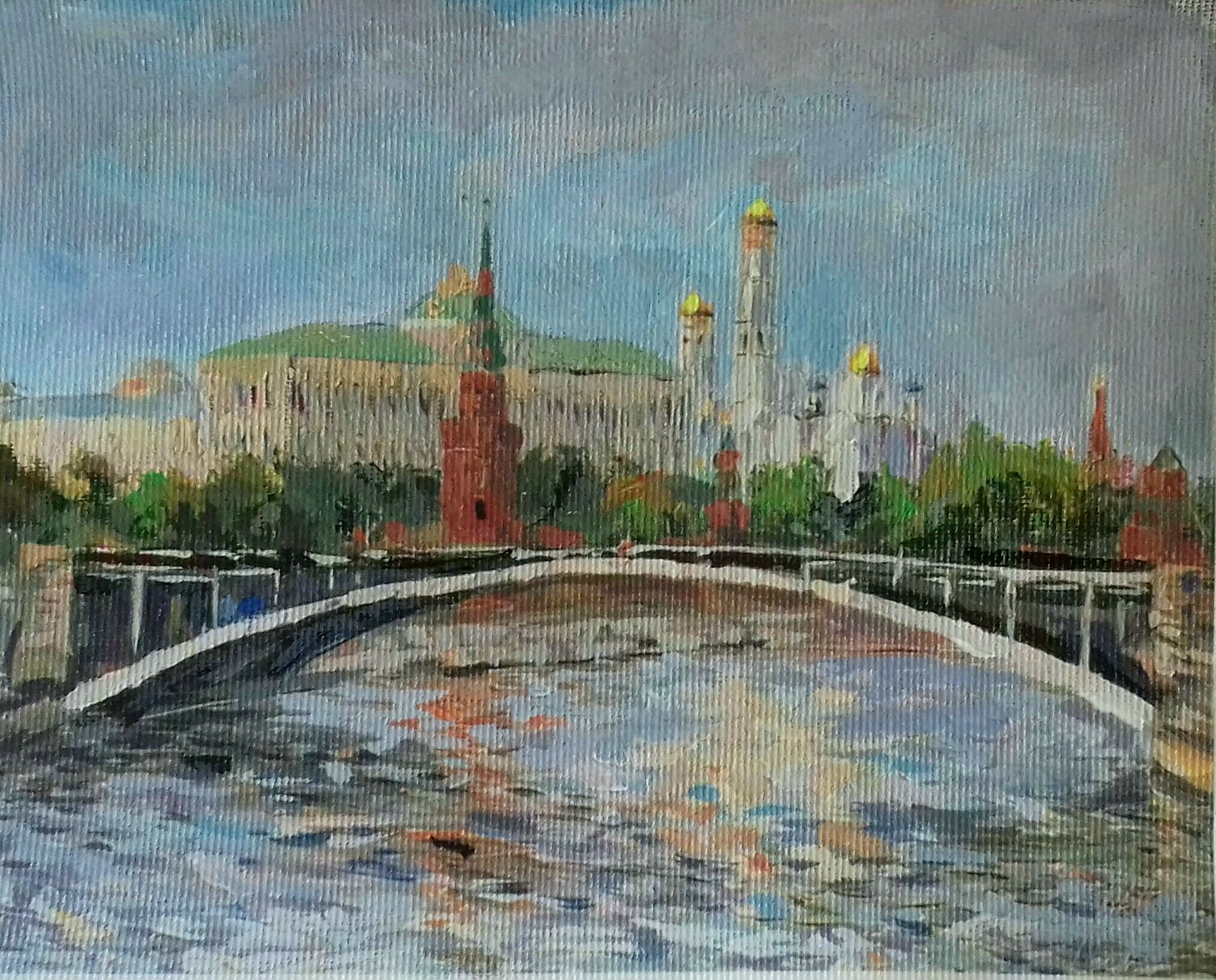 Москва река рисовать