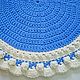 New Year round blue rug knitted from a cord. Carpets. knitted handmade rugs (kovrik-makrame). My Livemaster. Фото №4