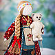 Авторская кукла-оберег "Девочка с мишкой". Народная кукла. Алина Бикушева куклы-обереги. Ярмарка Мастеров.  Фото №5