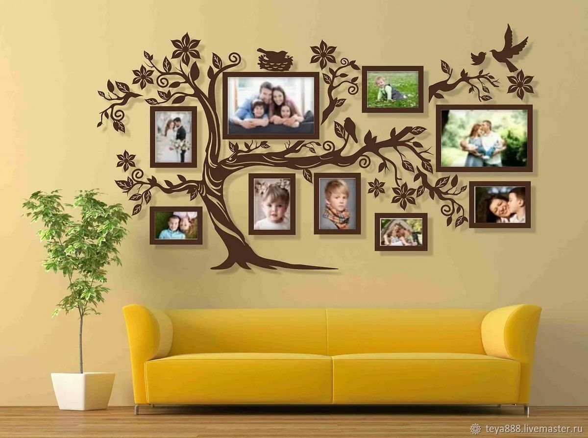 Фоторамки древо. Дерево на стену с фоторамками. Фоторамка "дерево". Семейное дерево на стену с фоторамками. Декор на стену дерево с фоторамками.