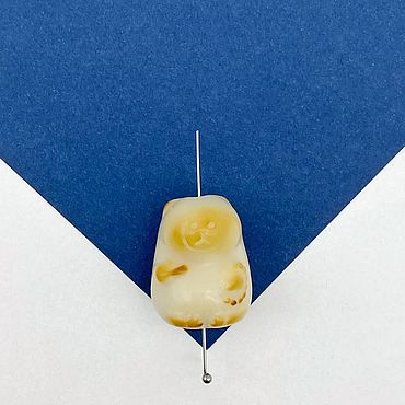 Материалы для творчества ручной работы. Ярмарка Мастеров - ручная работа Бусина капибара 24х20мм, орех тагуа, П129. Handmade.