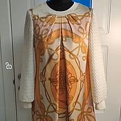 Одежда handmade. Livemaster - original item dresses: Silk shawl and tweed dress. Handmade.