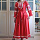 Red linen dress Vesnyanka Russian, Slavic, Folk dresses, Anapa,  Фото №1