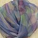Lilac pastel scarf, silk chiffon,180h70 cm, painting. Scarves. arkensoie Silkyway. My Livemaster. Фото №4