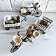 Doll Miniature bicycle for dolls toy trolley on 4 wheels, Doll furniture, Moscow,  Фото №1