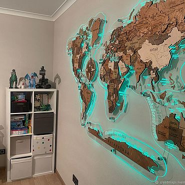 Карта мира с подсветкой – купить в интернет-магазине Ярмарке Мастеров