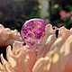 Кулон-сфера из эпоксидной смолы с розовым васильком, Кулон, Электроугли,  Фото №1