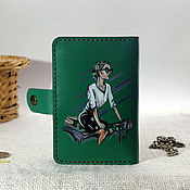 Канцелярские товары handmade. Livemaster - original item Women`s cover for auto documents with a picture. Handmade.