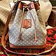 Винтаж: Сумка-ведро Celine Paris Beige Macadam Small Bucket Crossbody, Сумки винтажные, Калининград,  Фото №1