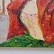 "Уличное кафе. Девушка в красном" 50х50см. Масло. Холст. Картины. Галерея Авдеенковой Ольги. Ярмарка Мастеров.  Фото №9