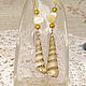 Shell earrings spiral gold plated long. Earrings. AfricaForever. Online shopping on My Livemaster.  Фото №2