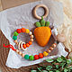 Baby box: pacifier holder, rodent, carrot rattle. Gift for newborn. MaraBoo Handmade. Online shopping on My Livemaster.  Фото №2