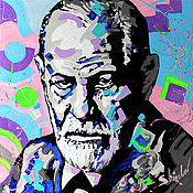 Картины и панно ручной работы. Ярмарка Мастеров - ручная работа Paintings: portrait of Z. Freud. Handmade.