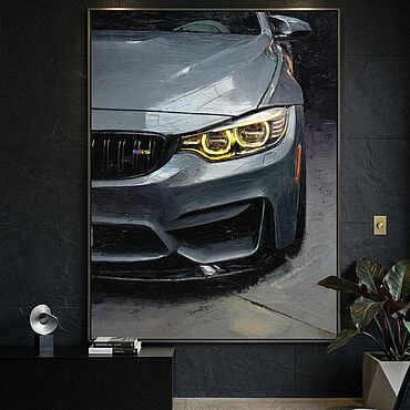 Картины и панно ручной работы. Ярмарка Мастеров - ручная работа Картина маслом BMW Картина для автолюбителей на холсте. Handmade.