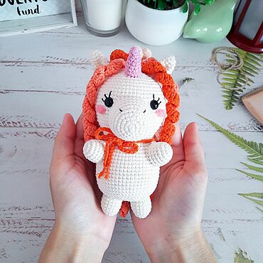 Куклы и игрушки ручной работы. Ярмарка Мастеров - ручная работа Единорожка персиковая. Handmade.