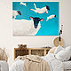 Картина на стену в спальню над кроватью голубая овечки, Картины, Москва,  Фото №1