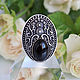 Order Nolin ring made of 925 sterling silver with oval black obsidian DD0001. Sunny Silver. Livemaster. . Rings Фото №3