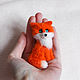Fox brooch made of wool. Brooches. handmade toys by Mari (handmademari). My Livemaster. Фото №4