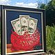 "Мешок денег"- алмазная вышивка в багете. Картины. Заряна Малышева (zolotue-rychku). Ярмарка Мастеров.  Фото №5