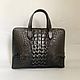 Tablet bag made of genuine crocodile leather, in black. Tablet bag. SHOES&BAGS. Online shopping on My Livemaster.  Фото №2